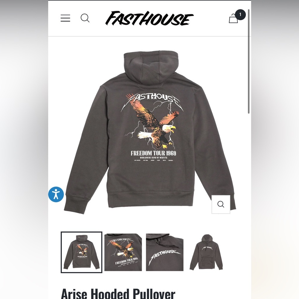 BRAND NEW (no tags, washed once and never worn) fasthouse hooded sweatshirt
